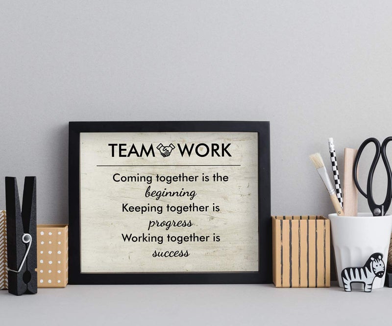 Paintio Teamwork Coming Together Is The Beginning Office Wall Art Decor Prints - Unframed 8x10 - Motivational Quotes Pictures for Office - Posters with Inspirational Sayings - Image 2